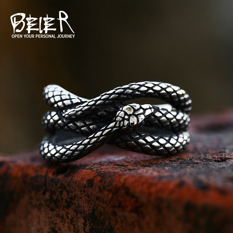 Wholesale Vintage Stainless Steel Cast Snake Ring